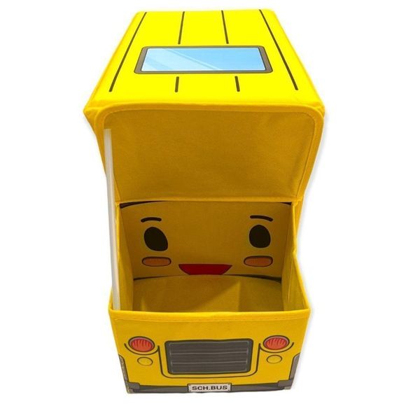 Portable Foldable Storage Box, Organizer, Stool, Car Model, Bus Shape School Bus - Picture 4 of 16